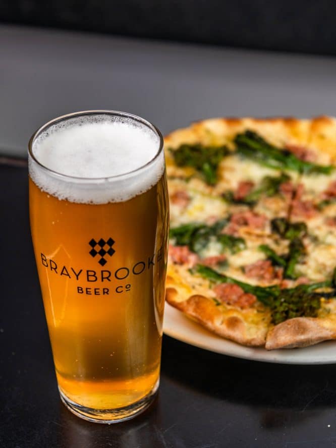 Pizza and beer served at 10 Greek Street in Soho