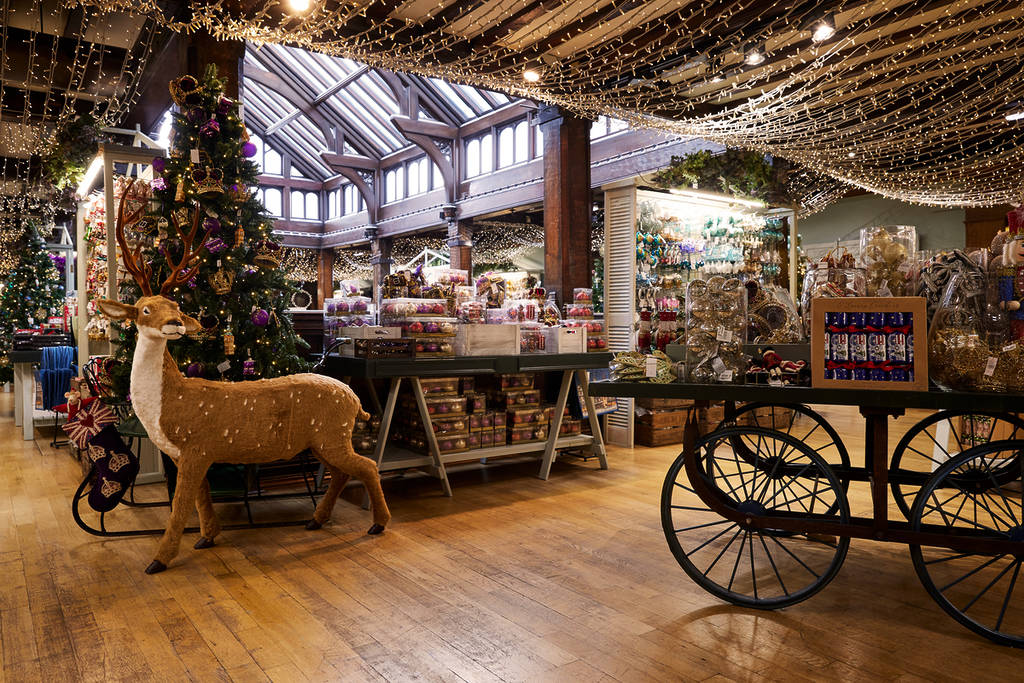 The interior of Liberty's Christmas Shop