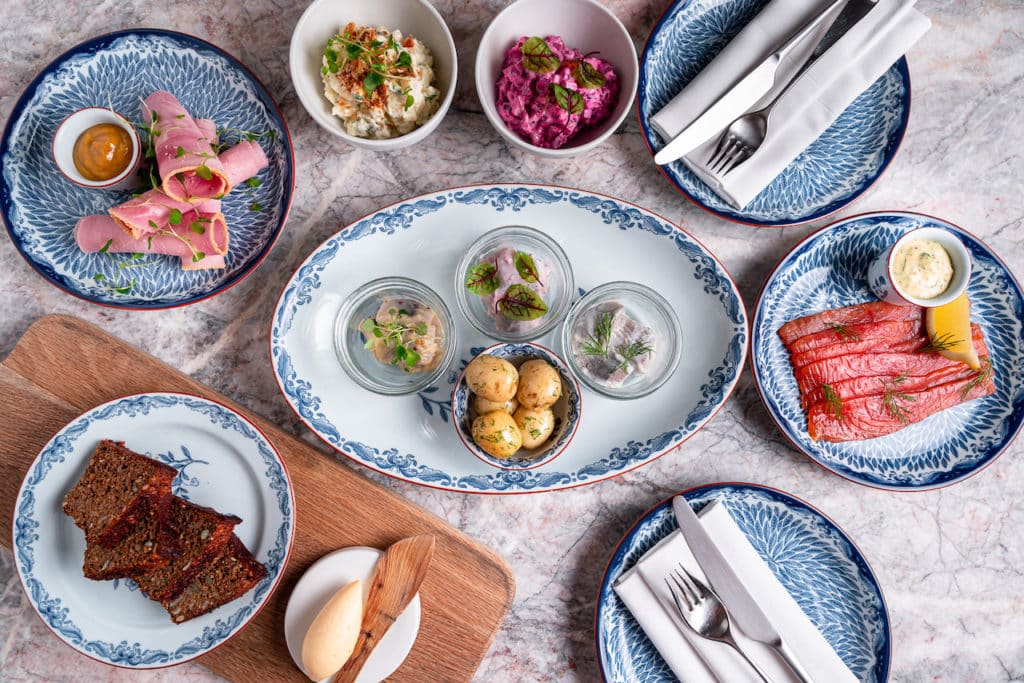 Aquavit's spread of Nordic Christmas dishes, which make up one of many alternative Christmas menus in London