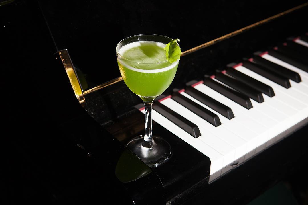 A delicous, bright-green cocktail served at the Bermondsey Arts Club in Bermondsey 