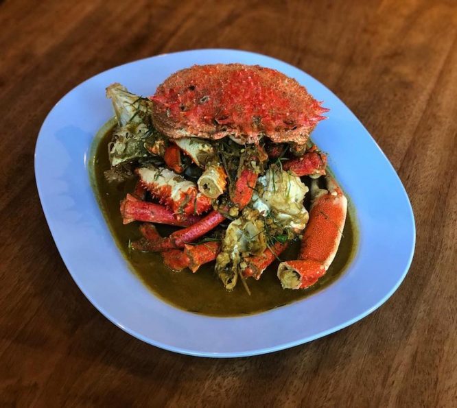Spider Crab Lon served at the Smoking Goat, one of the best Thai restaurants in London