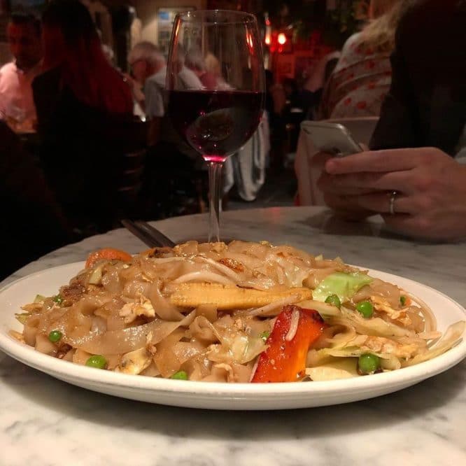 Vegetable Pad Si-Ew served at The Churchill Arms - one of the best Thai restaurants in London