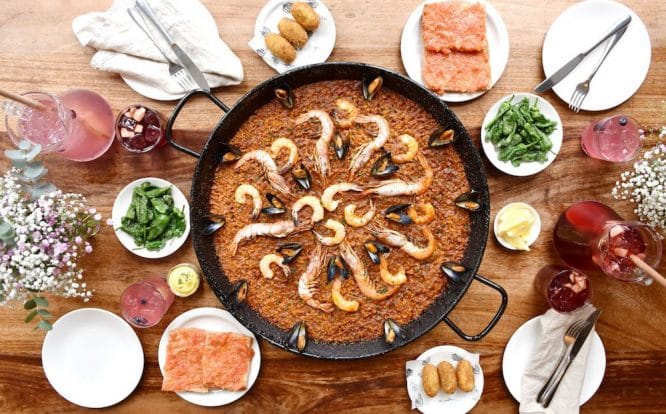 Lovely paella served at Brindisa restaurant which also serves up a range of tasty tapas