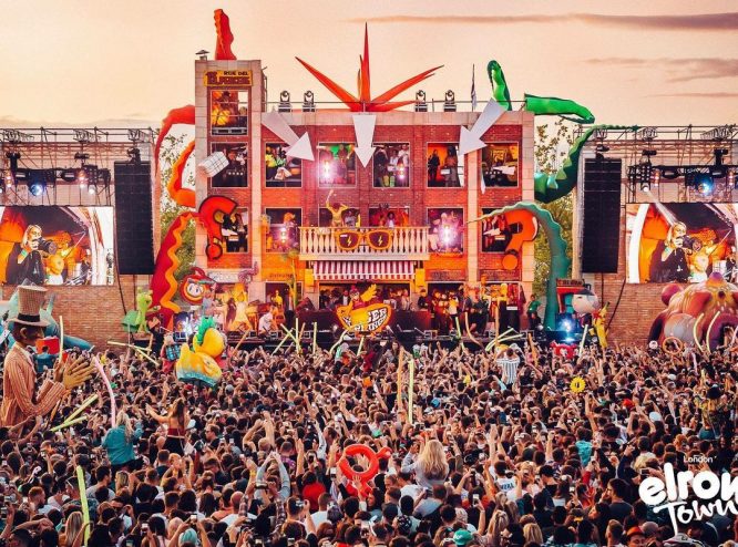 Colourful staging and loads of crowds at Elrow Town in London