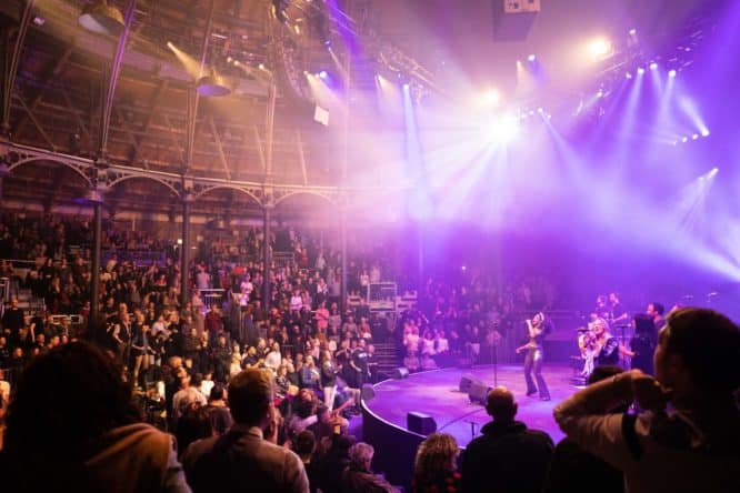 Singer Beverly Knight performing at the famous In The Round festival at the Roundhouse in Camden 