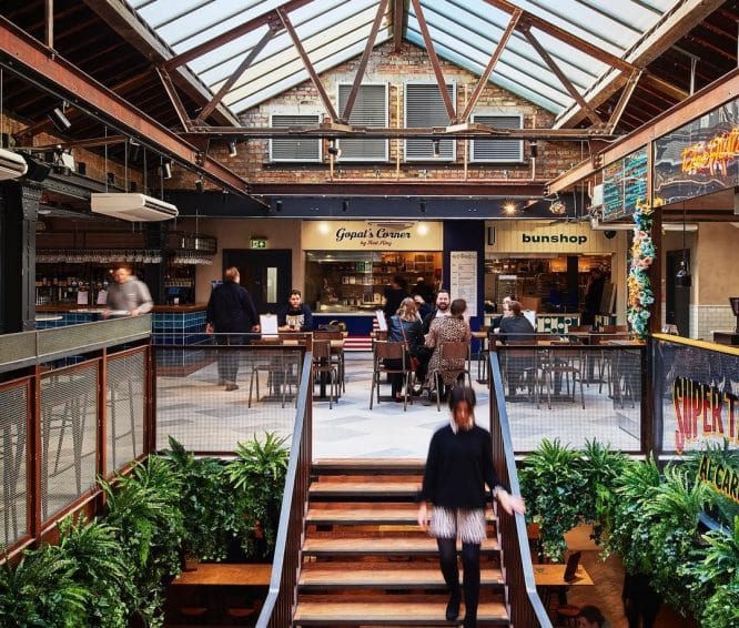 The interior of Market Hall Victoria, one of the best food halls in London