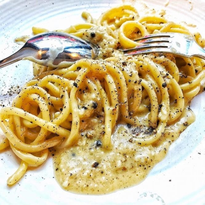 A creamy plate of pasta served at Pastaio in Soho