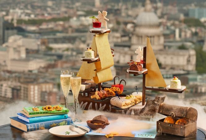 A picture of the Peter Pan-themed afternoon tea at Aqua Shard