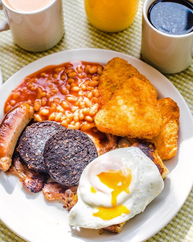 A full English served at The Regency Café, a feature on our roundup of London breakfasts