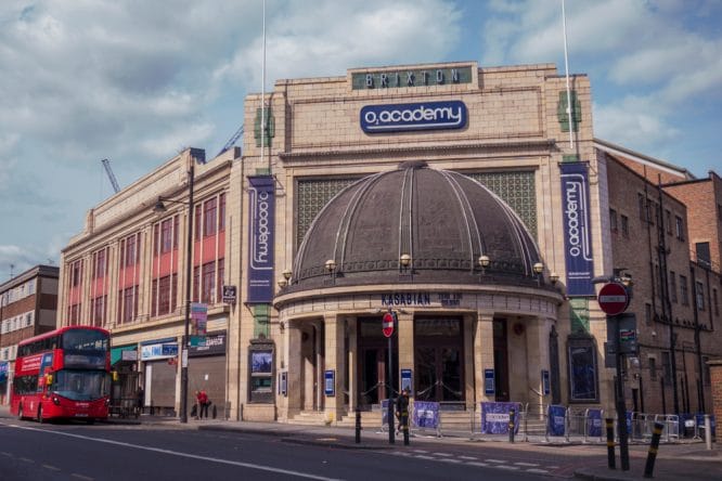 The exterior of the O2 Academy Brixton in Brixton, London