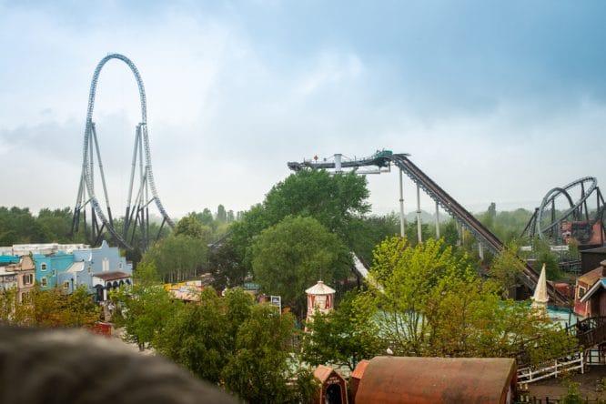 Stealth and Tidal Wave at Thorpe Park theme park