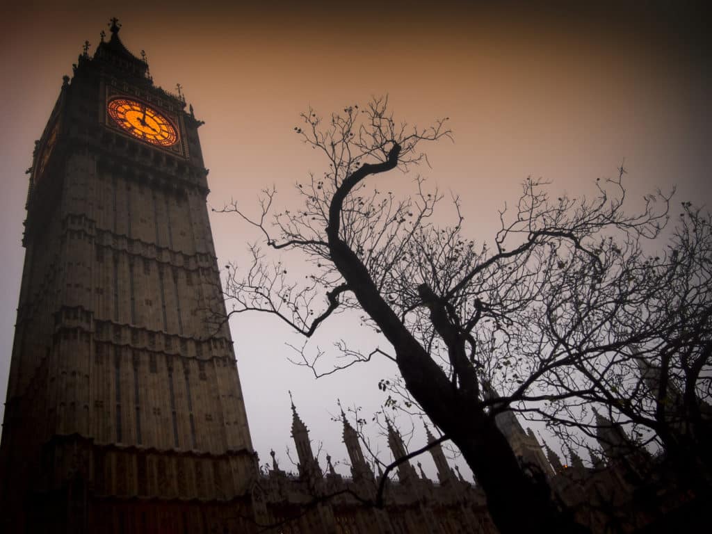 The incredible Big Ben bathed in sunset light