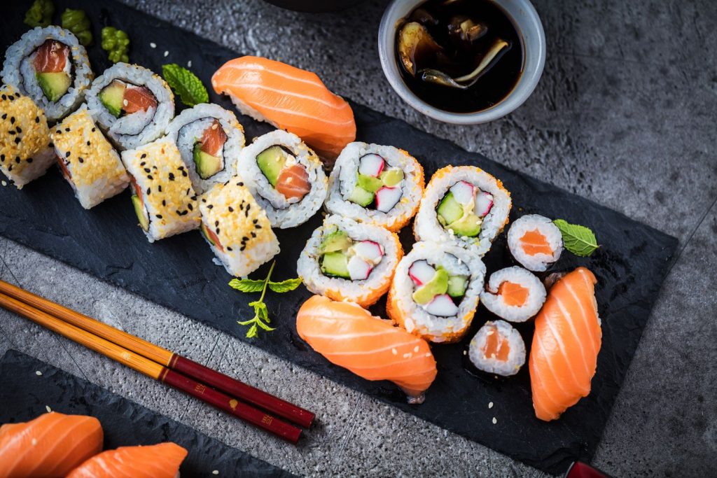 A delicious platter of sushi served at one of London's sushi restaurants