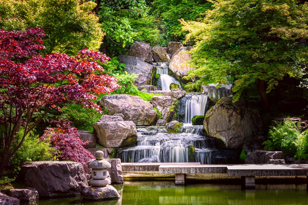 The beautiful Kyoto Gardens in Holland Park, one of the best free things to do in London