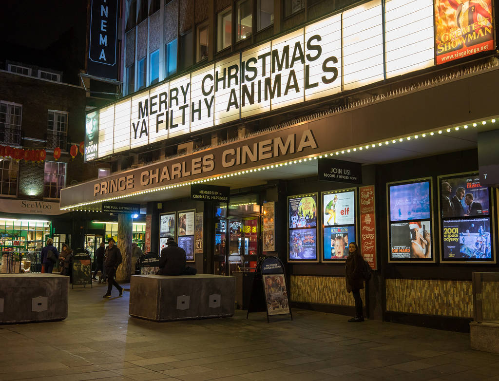 The exterior of the Prince Charles Cinema in Soho, one of the best places to watch Christmas movies in London