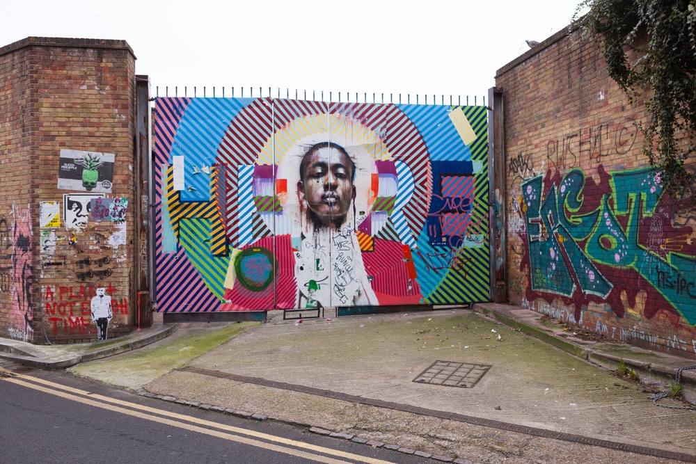 A beautifully-painted mural in London's East End