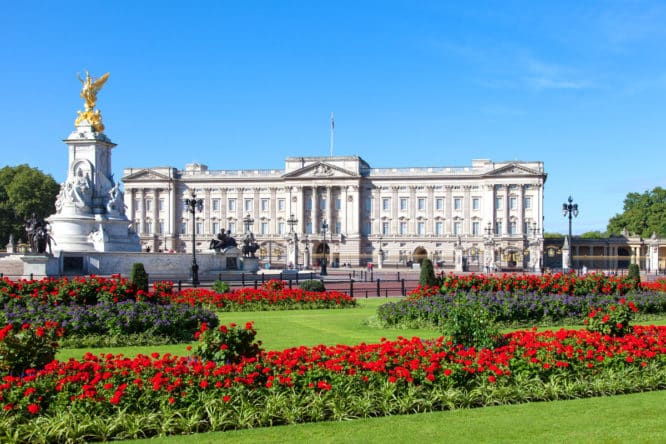 The magnificent Buckingham Palace, the seat of the Monarchy, in London