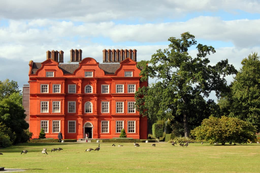 The magnificent Kew Palace on a sunny Summer's Day with geese in front of it