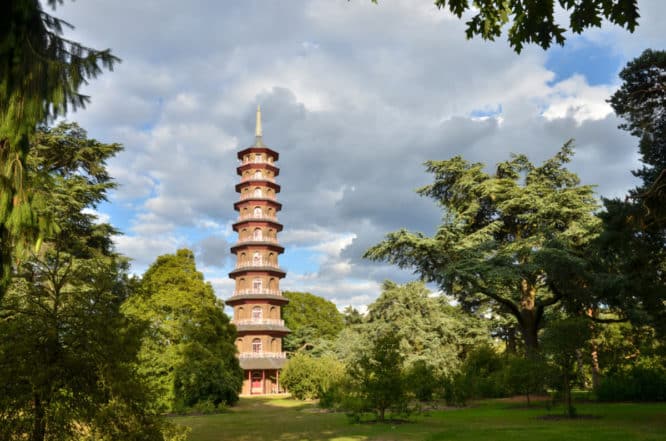 A tower in the magnificent Kew Gardens in Barnes, one of the best picnic spots in London