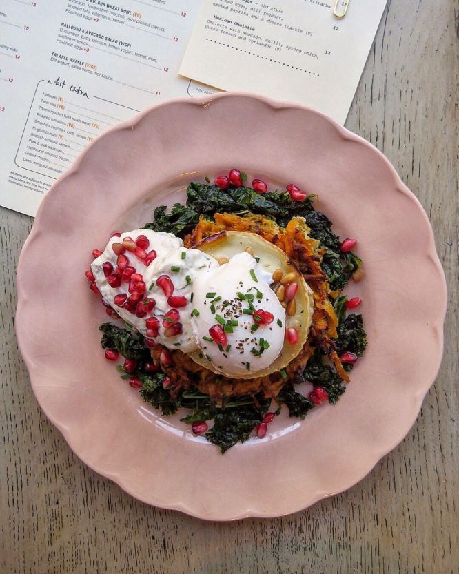 A sweet potato rosti served at Eggbreak in London – featuring on our list of the best London breakfasts