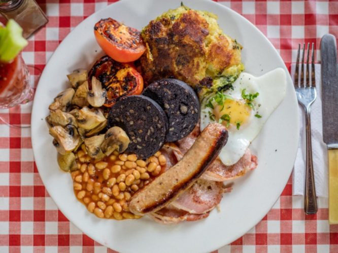 A tasty full English breakfast served at the famous Terry's Café.