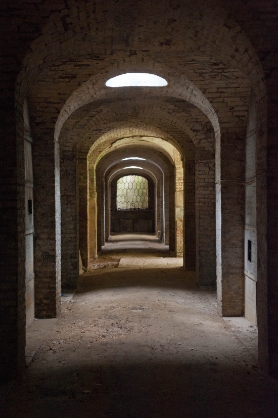a shot of the catacombs at highgate cemetery