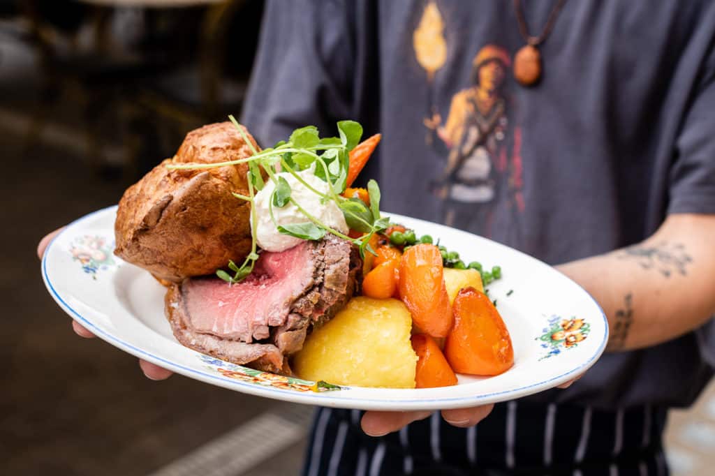 a Sunday roast of beef at The Laundry