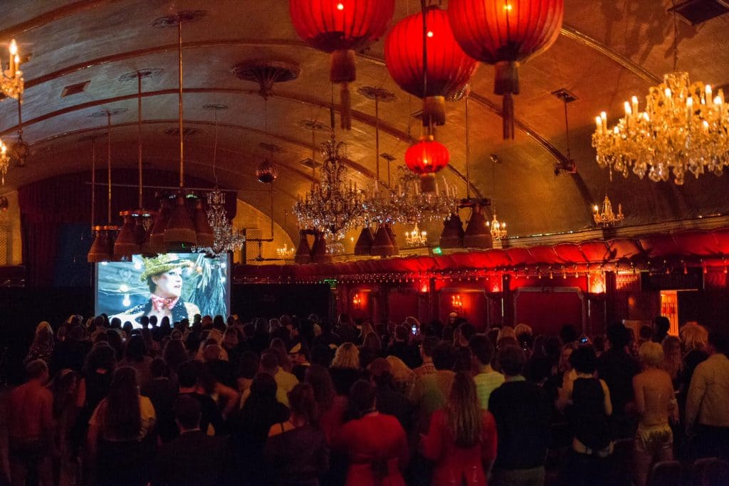 People enjoying themselves watching a film in the beautiful Rivoli Ballroom in South East London