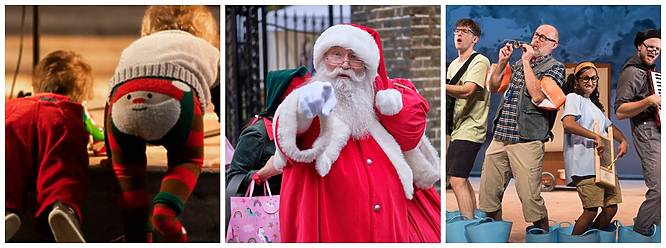 A collage of Christmas activities at Woolwich Works in South East London