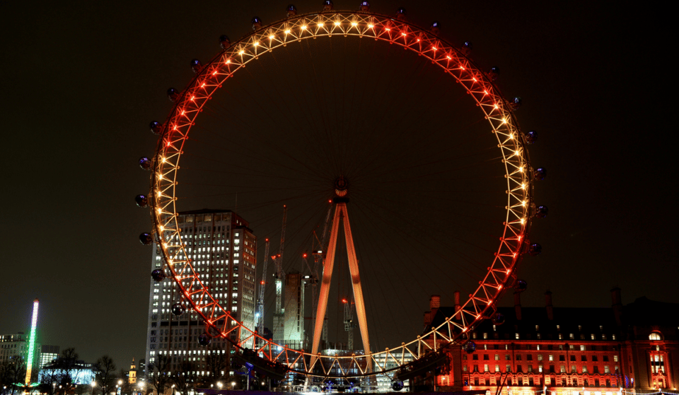 The London Eye Lit Up Red And Gold To Celebrate The Lunar New Year 2023